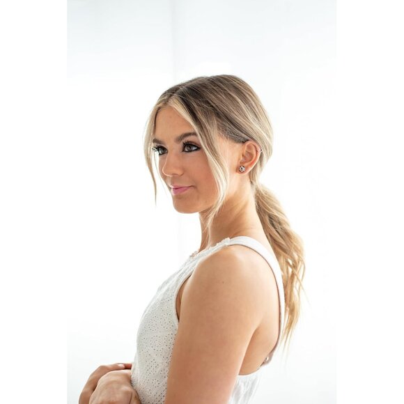 Stud Earrings Set, Shimmer, 10 mm, Round Studs for Women Girls Men,Handmade, Sta - Picture 8 of 9